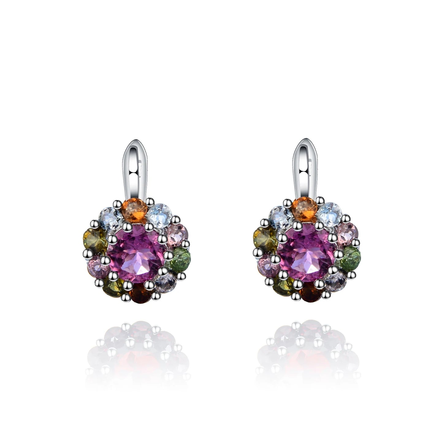 Woman's Iolite Blue Mystic Quartz Gemstone Clip Earrings