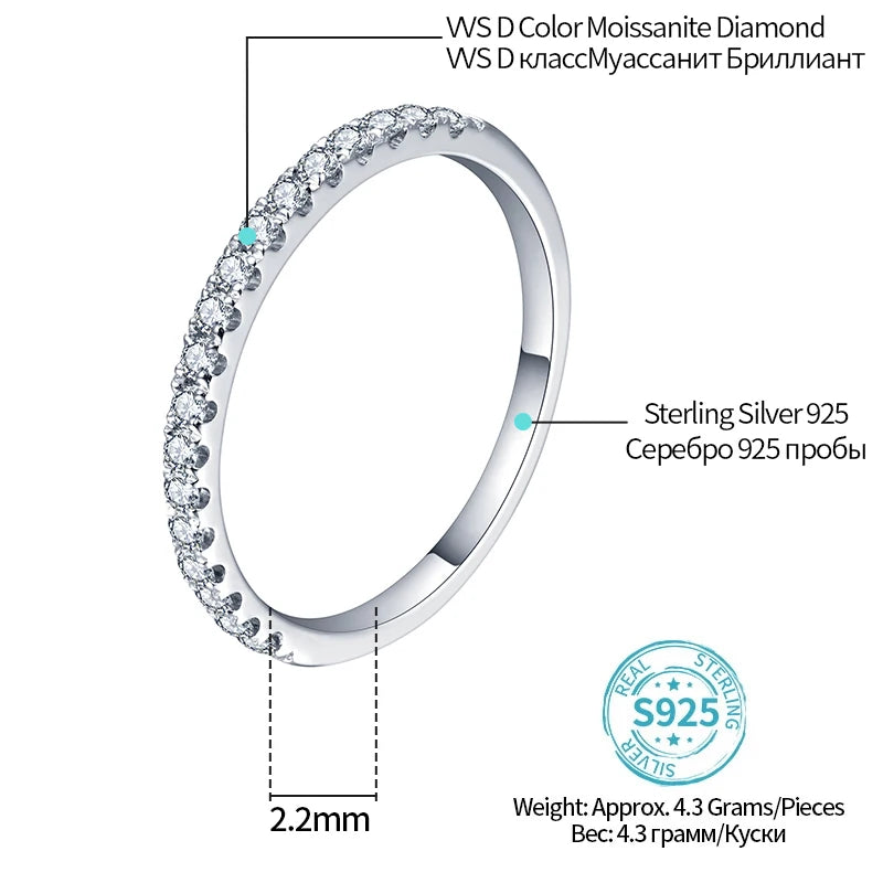Woman, Girls,18K Rose Gold Plated Diamond Moissanite Ring