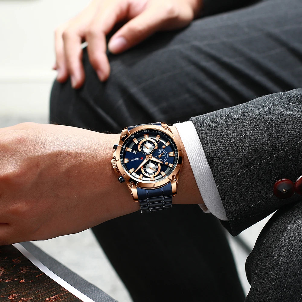 Men's Luxury Sport Quartz Gold Wristwatch