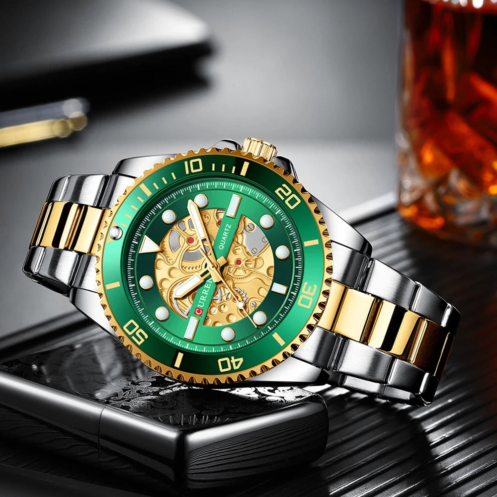 Mens Stainless Steel Lumious Quartz Watch
