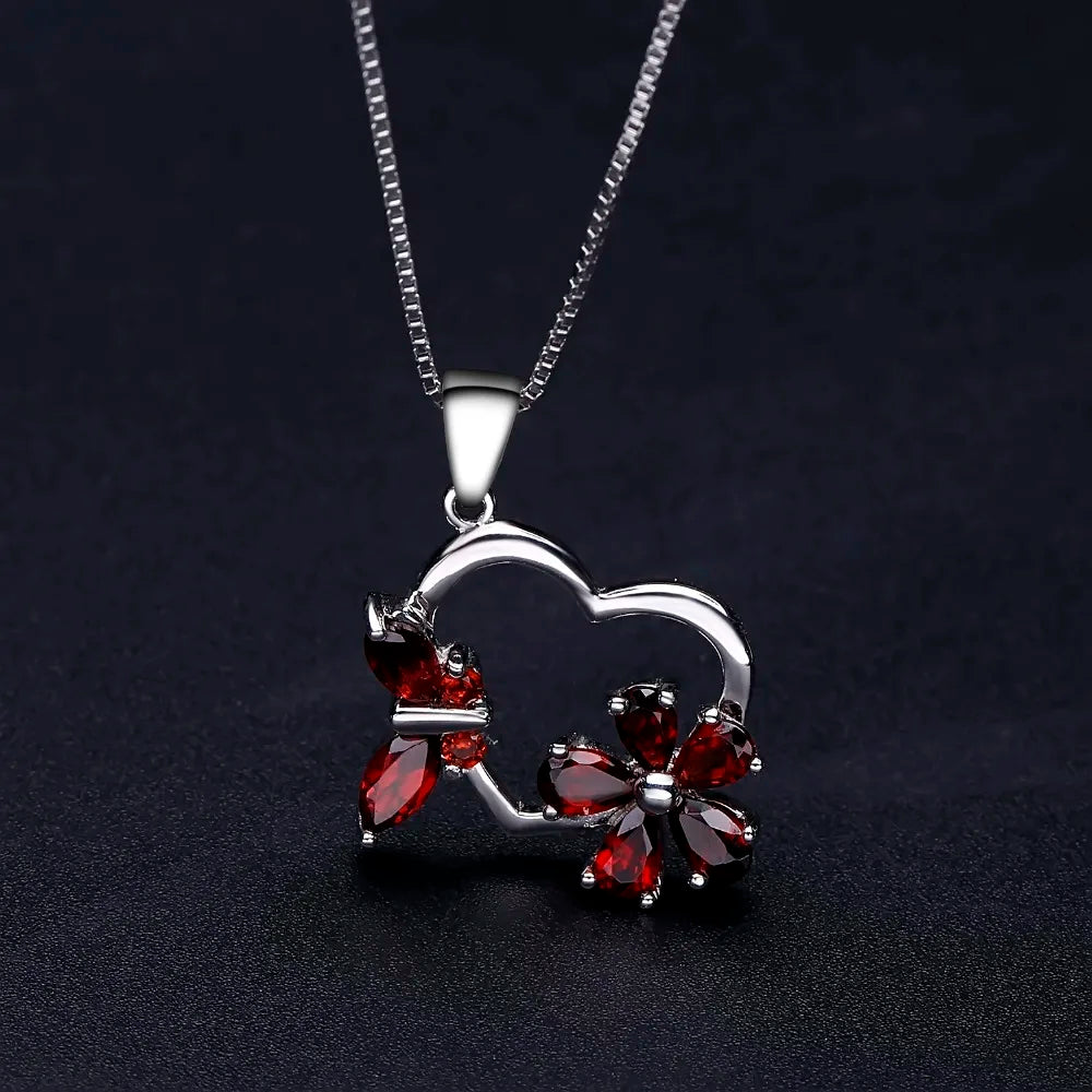 Check Out Our Mobile Watch Price, Women's Gold Silver Pendant Butterfly Flowers Necklace