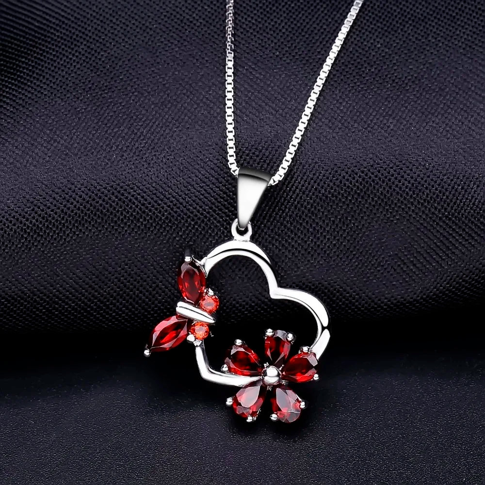 Check Out Our Mobile Watch Price, Women's Gold Silver Pendant Butterfly Flowers Necklace