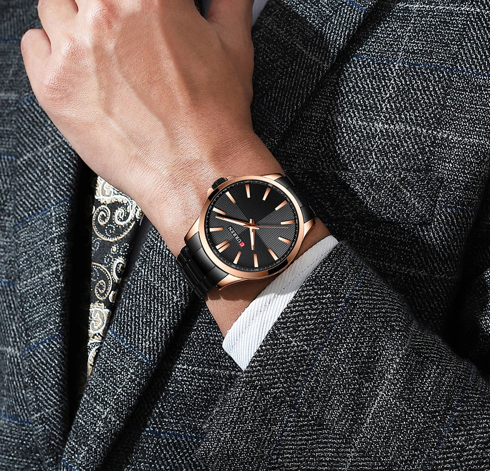 Mens Stainless Steel Fashion Business Quartz Watch