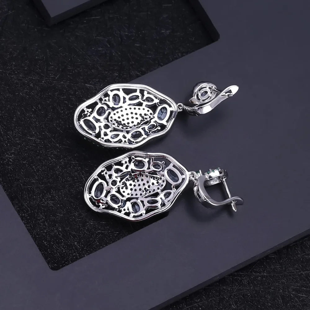 Sky Blue Topaz Hyperbole Sterling Sliver Drop Earrings