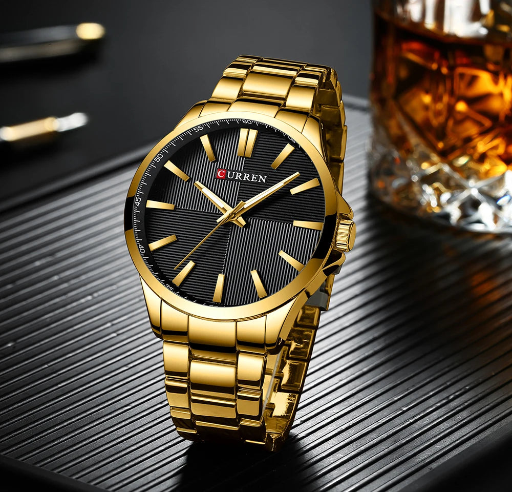 Mens Stainless Steel Fashion Business Quartz Watch