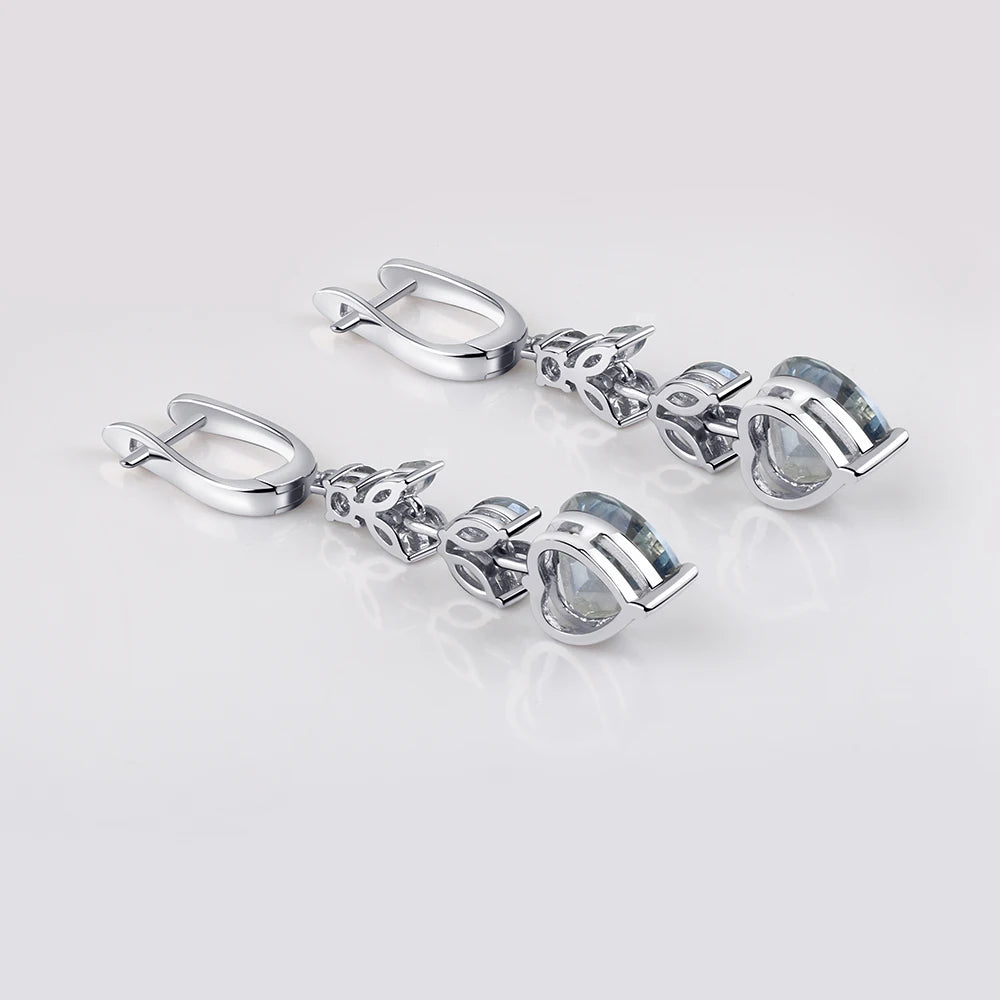 Womens Iolite Blue Mystic Quartz Gemstone Drop Earrings