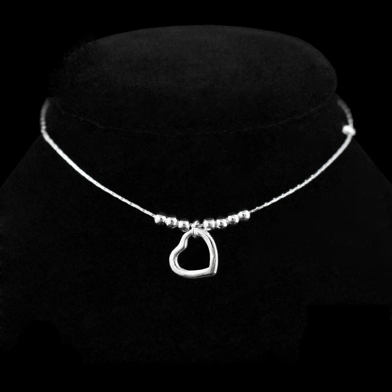 Check Out Our Mobile Watch Price, Love Heart 925 Sterling Silver Ladies Anklet Bracelet
