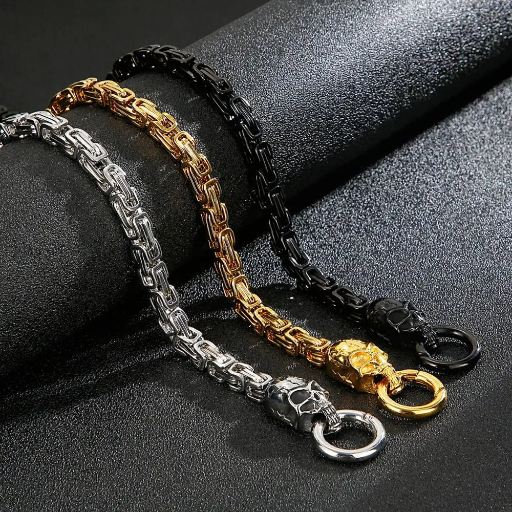 Men's Stainless Steel Gothic Empire Byzantine Necklace Chain