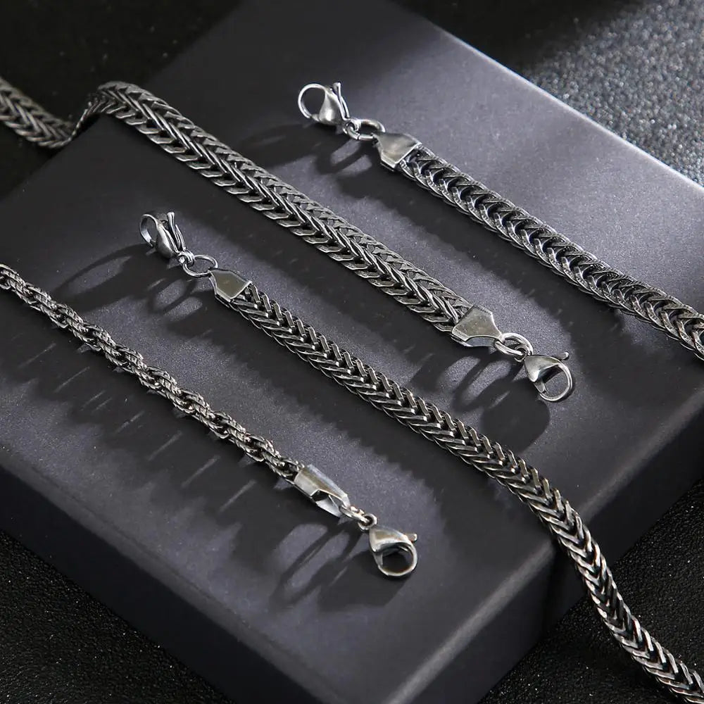 Men's Stainless Steel Matte Chain Link Fashion Necklace