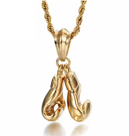 Men Stainless Steel Boxing Fist Chain Link Fashion Necklace