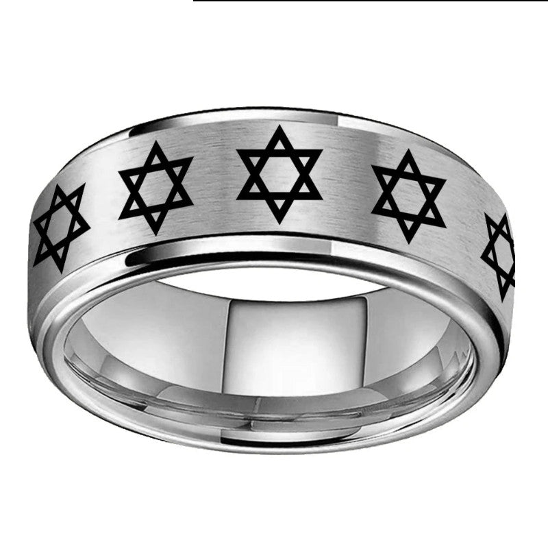 Mens, Womens Stainless Steel Masonic Brushed Ring