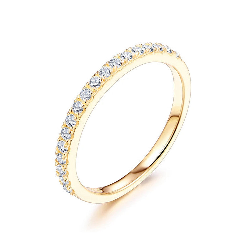 Woman, Girls,18K Rose Gold Plated Diamond Moissanite Ring