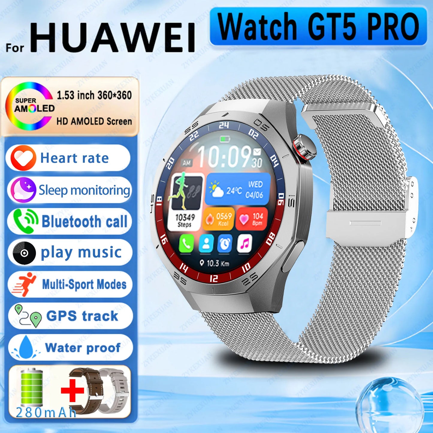 Mobile Watch Price GT5 Pro Smart Watch Heart rate Bluetooth