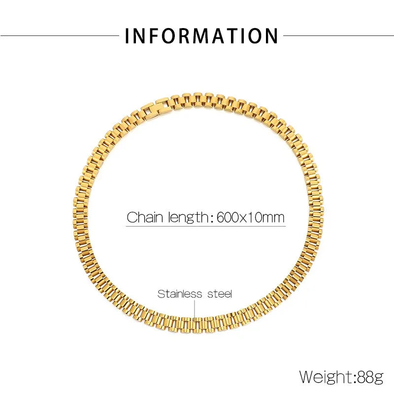 Stainless Steel Watch Chain Necklace for Women/Men