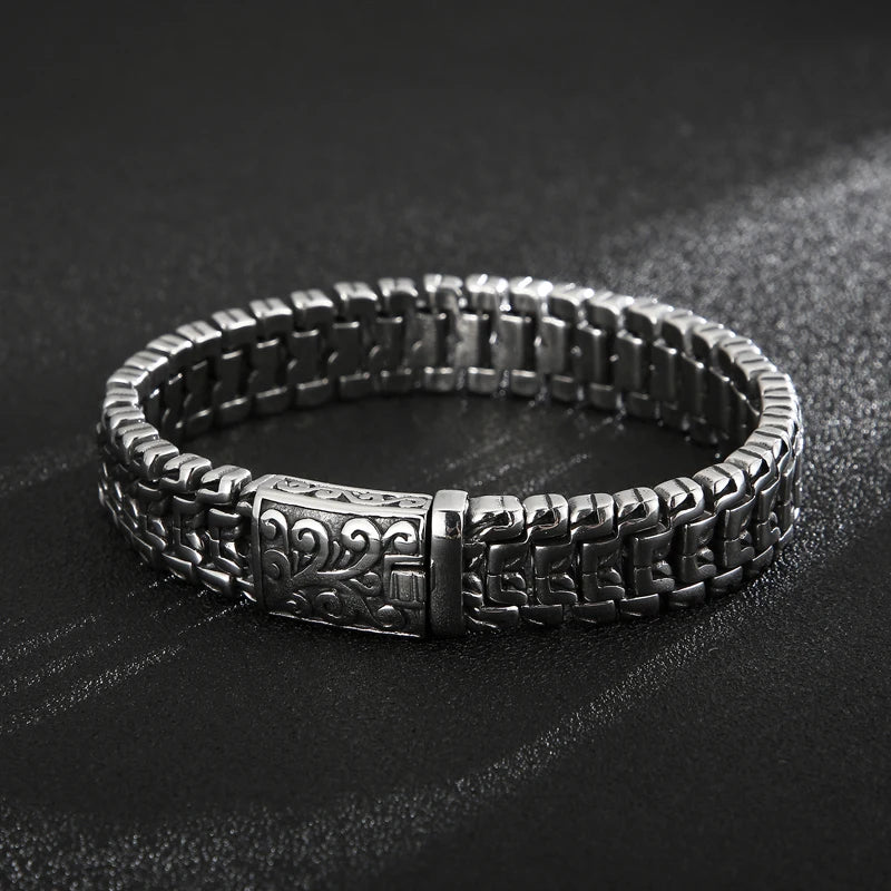 Arrow Shaped Bracelet for Men, Stainless Steel Bike Chain