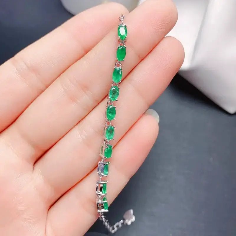Check Out Our Mobile Watch Price, 2ct Emerald Womens Silver Braclet 3mm*5mm Silver Gold Plating.