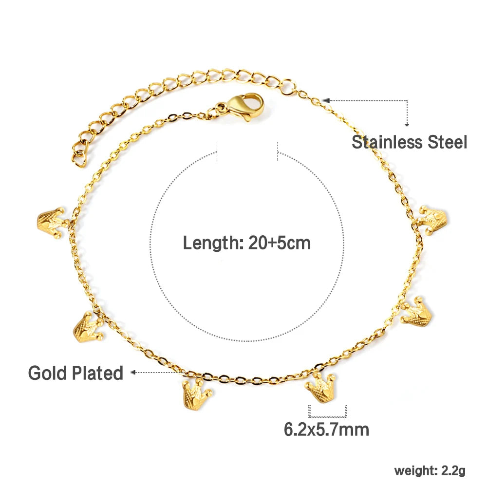 Check Out Our Mobile Watch Price, Geometric Charm Anklet Stainless Steel Tassel Ankle Chain