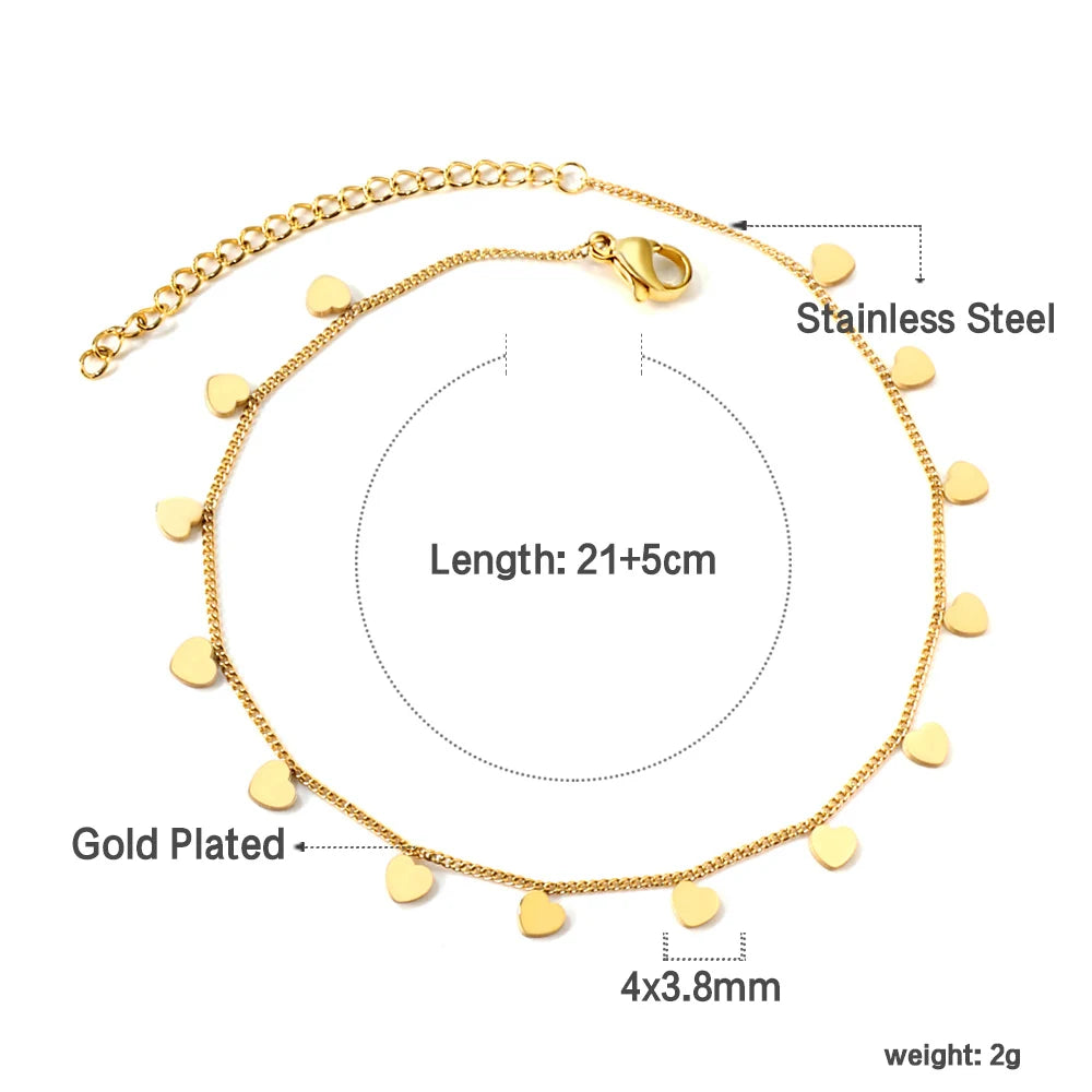 Check Out Our Mobile Watch Price, Geometric Charm Anklet Stainless Steel Tassel Ankle Chain