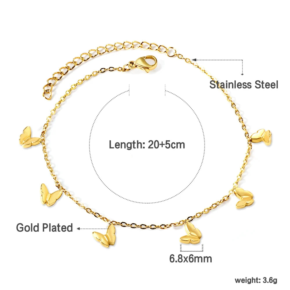 Check Out Our Mobile Watch Price, Geometric Charm Anklet Stainless Steel Tassel Ankle Chain