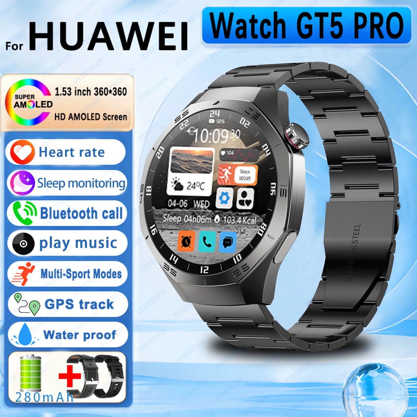 Mobile Watch Price GT5 Pro Smart Watch Heart rate Bluetooth