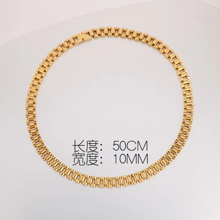 Stainless Steel Watch Chain Necklace for Women/Men