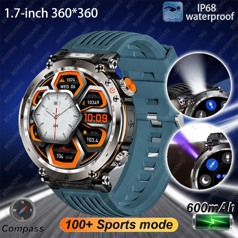 mobile watch price Mens Smart Watch 600mAh LED Flashlight