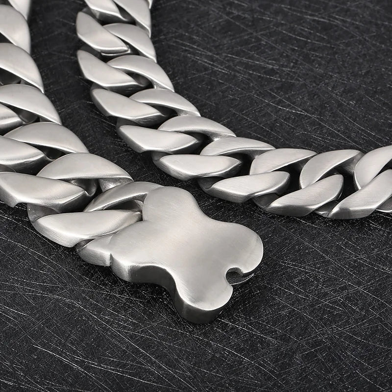 Cuban Chain Dog Bone Charm Necklace for Men and Women