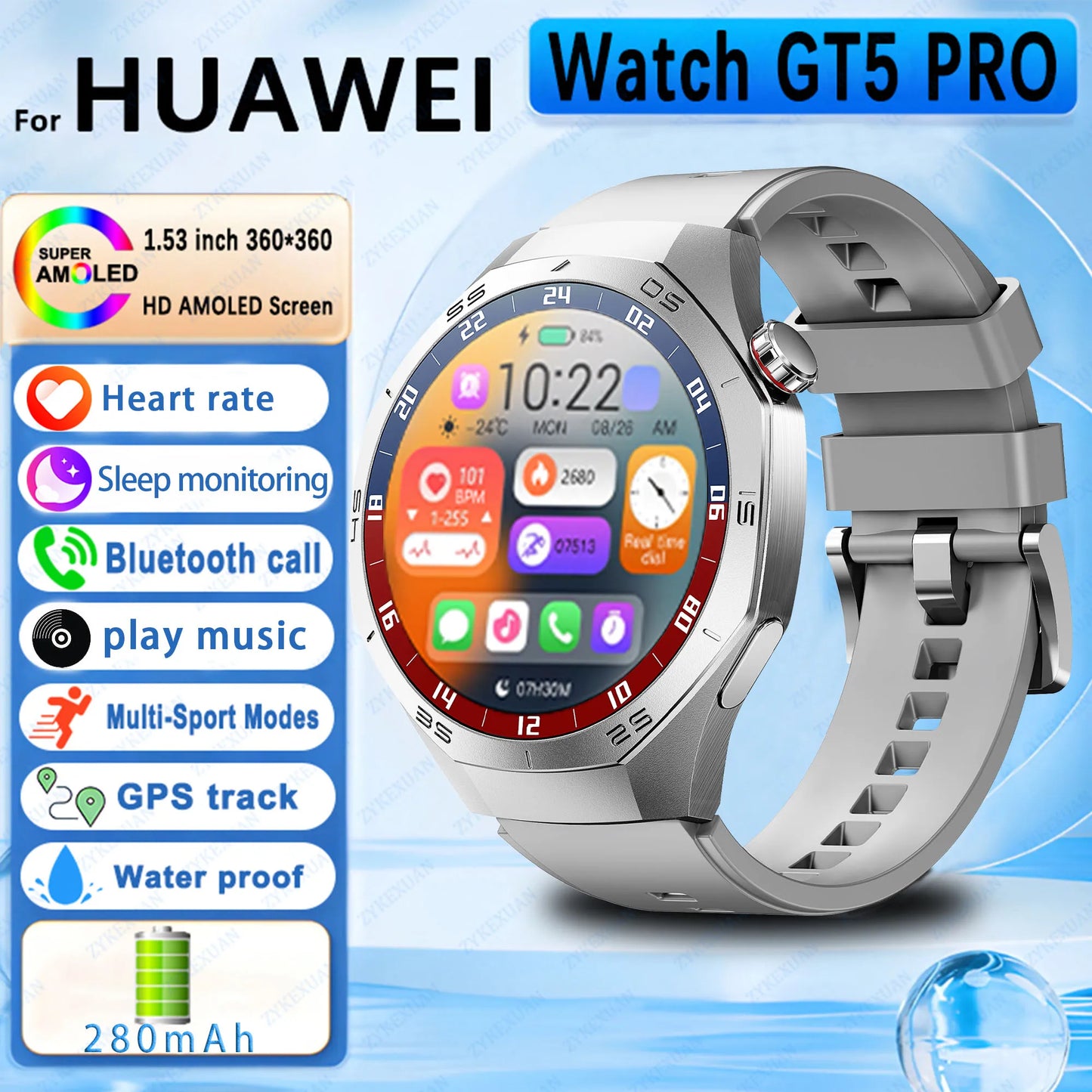 Mobile Watch Price GT5 Pro Smart Watch Heart rate Bluetooth