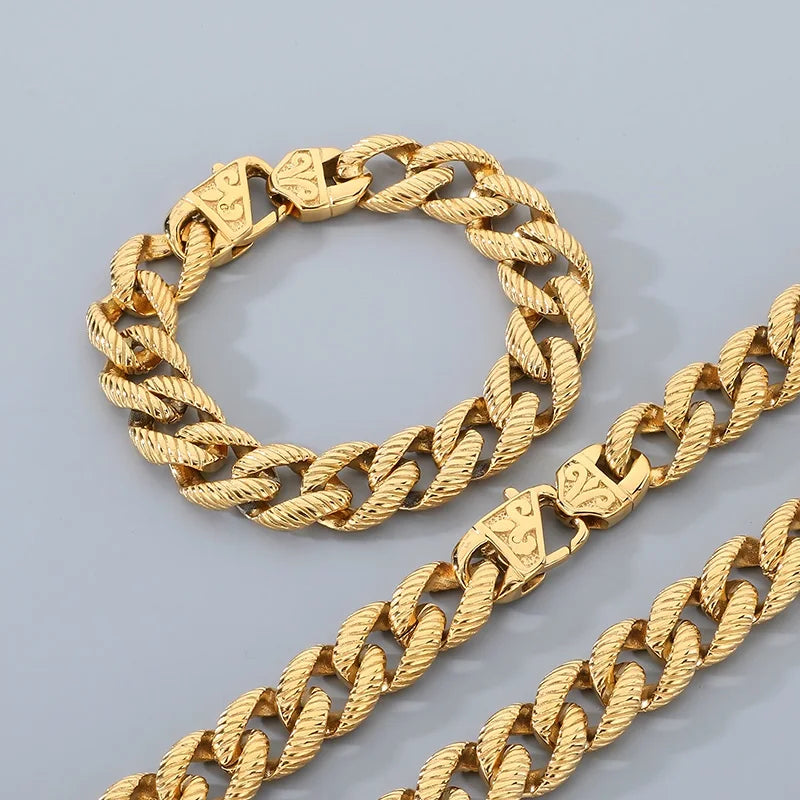 Twisted Stainless Steel Necklace for Men