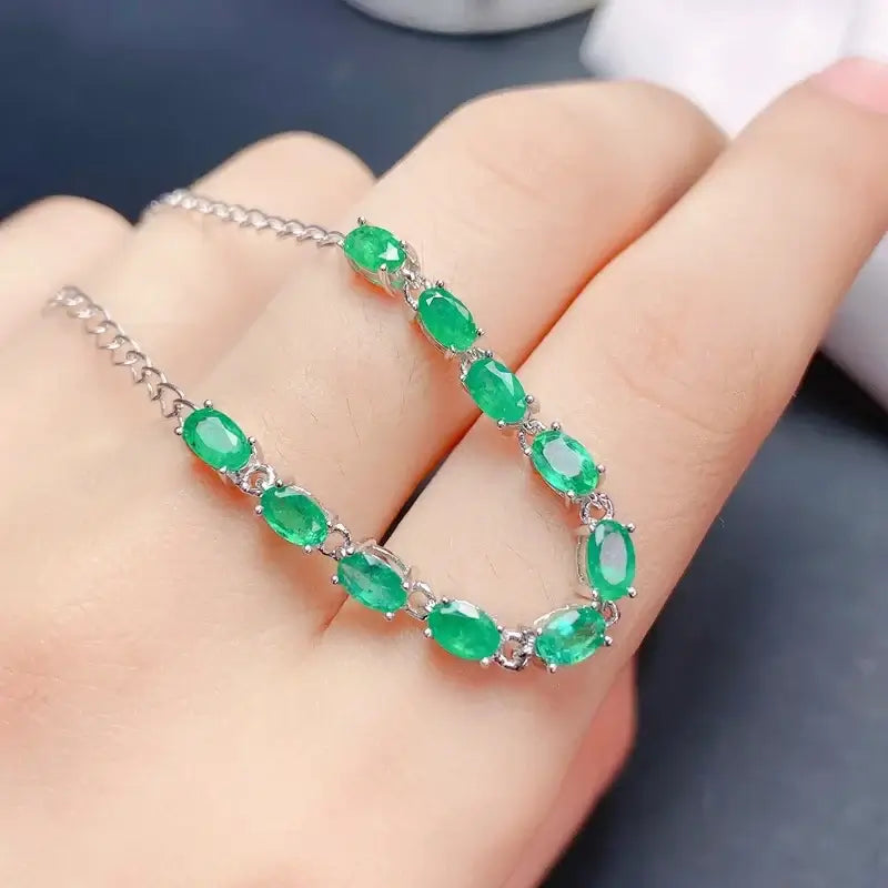 Check Out Our Mobile Watch Price, 2ct Emerald Womens Silver Braclet 3mm*5mm Silver Gold Plating.
