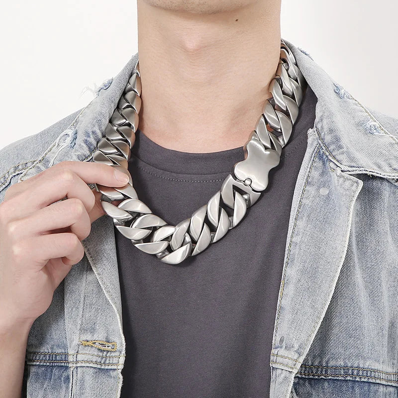 Cuban Chain Dog Bone Charm Necklace for Men and Women