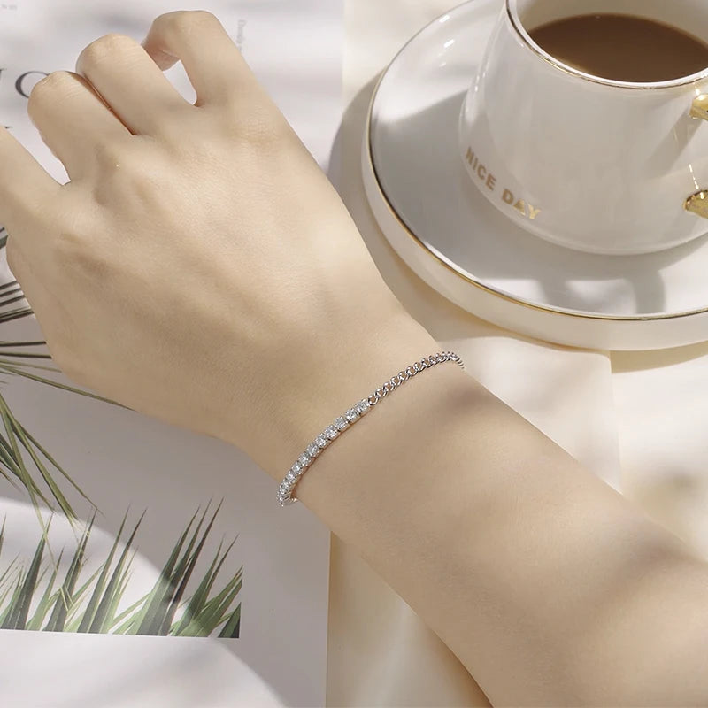 18k Gold Plated Moissanite Cuban Bracelet for Women & Men
