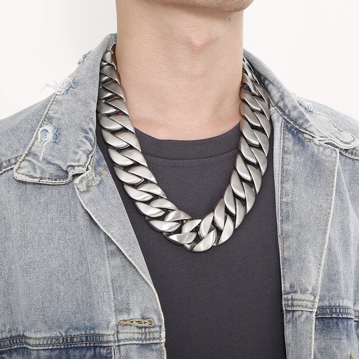 Cuban Chain Dog Bone Charm Necklace for Men and Women