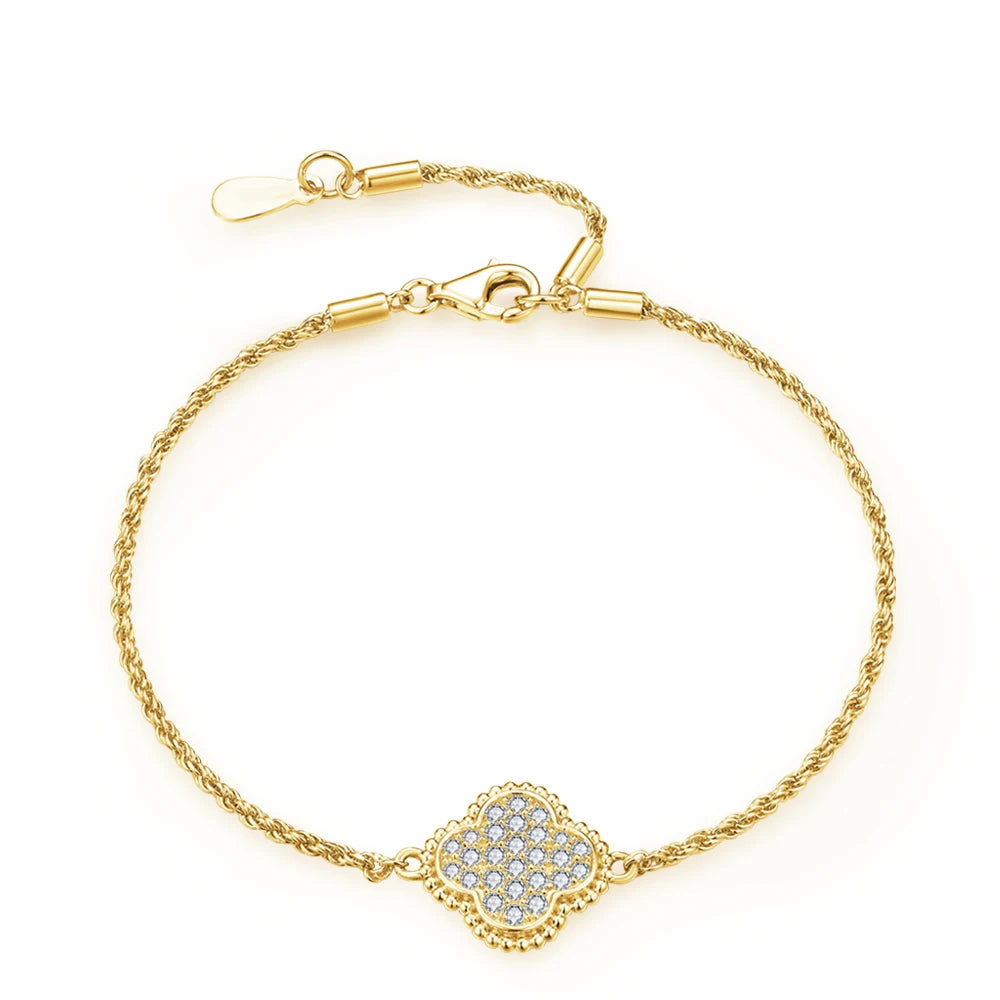 Women's Moissanite Sterling Silver Chain Bezel Bracelet