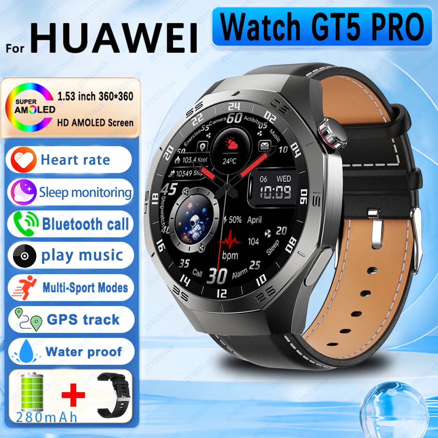 Mobile Watch Price GT5 Pro Smart Watch Heart rate Bluetooth