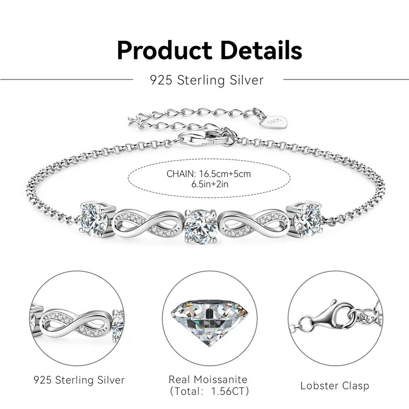 Check Out Our Mobile Watch Price, Womens 18k Gold Plated Moissanite Bracelet Silver Bracelet
