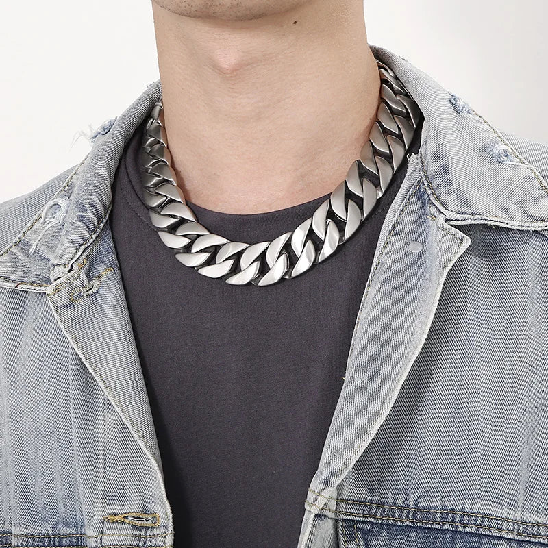 Cuban Chain Dog Bone Charm Necklace for Men and Women