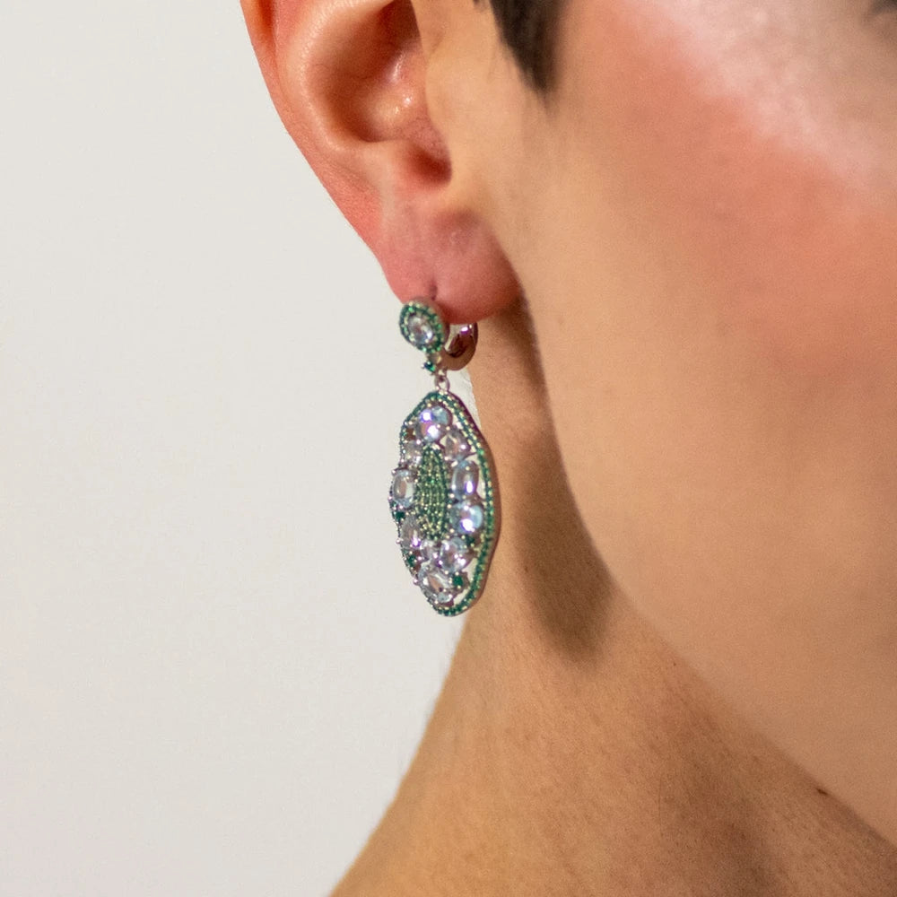 Sky Blue Topaz Hyperbole Sterling Sliver Drop Earrings