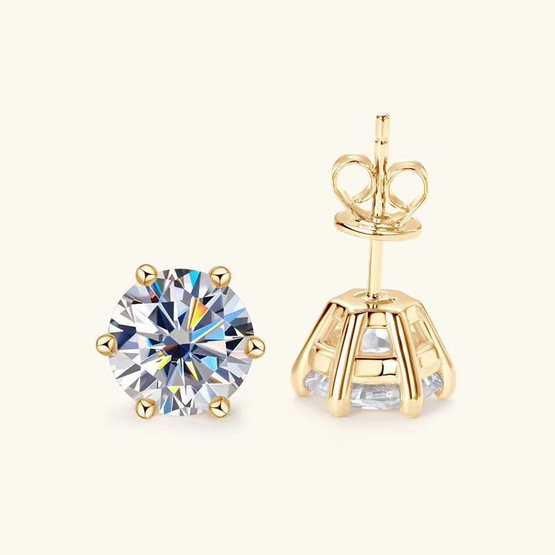 Moissanite Silver Diamond Women & Mens Stud Earrings