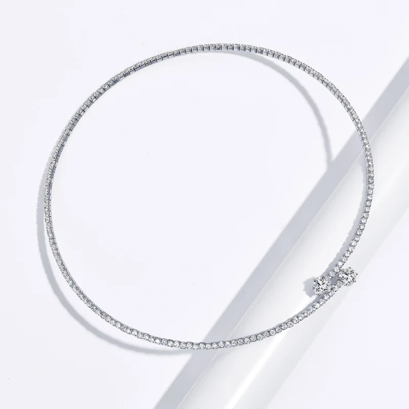 Check Out Our Mobile Watch Price, Women Heart Cut Moissanite Collar Necklace Sterling Silver