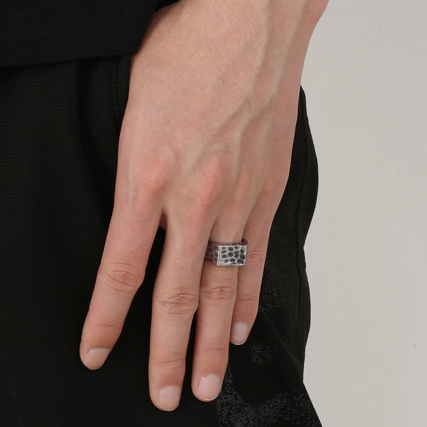 Mens Stainless Steel 316L Geometric Ring
