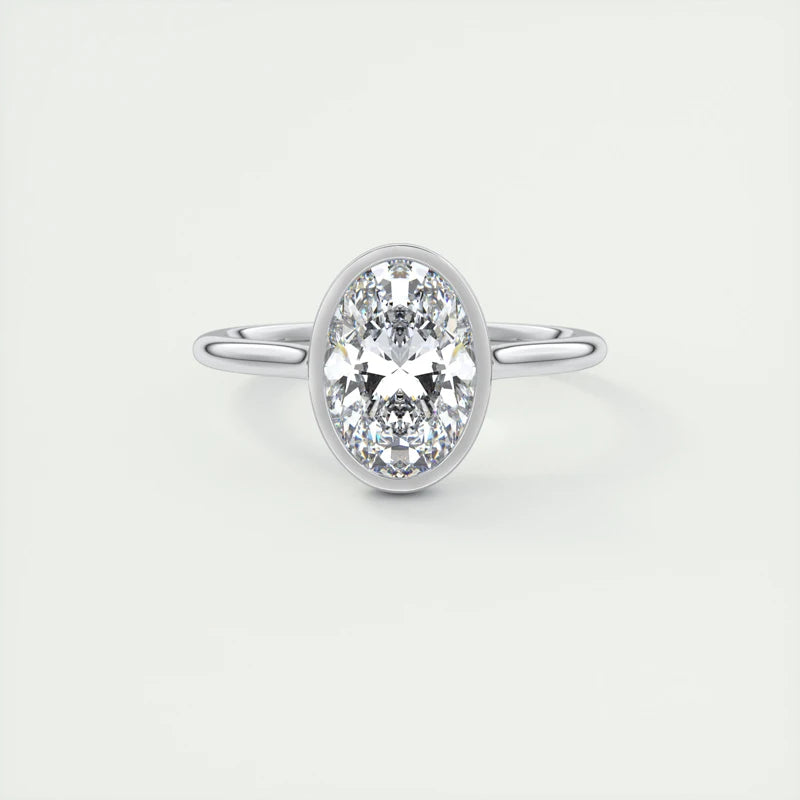 Women's Sterling Sliver Oval Cut Cubic Zirconia Ring