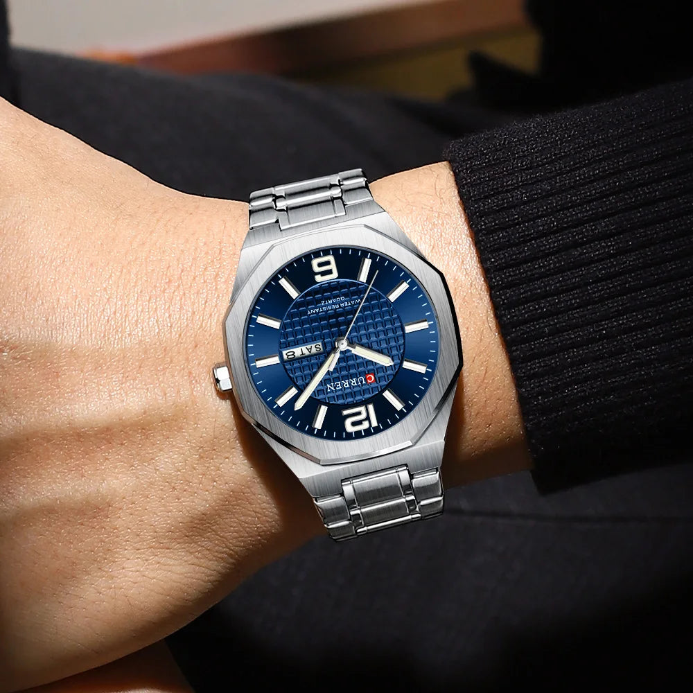 Men's Stainless Steel Business Quartz Fashion Wristwatch