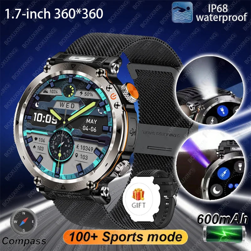 mobile watch price Mens Smart Watch 600mAh LED Flashlight
