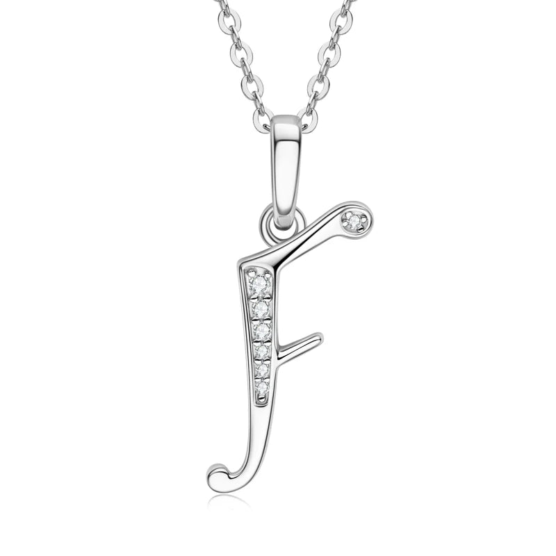Couples Letter Initial Name Moissanite Necklace 925 Silver