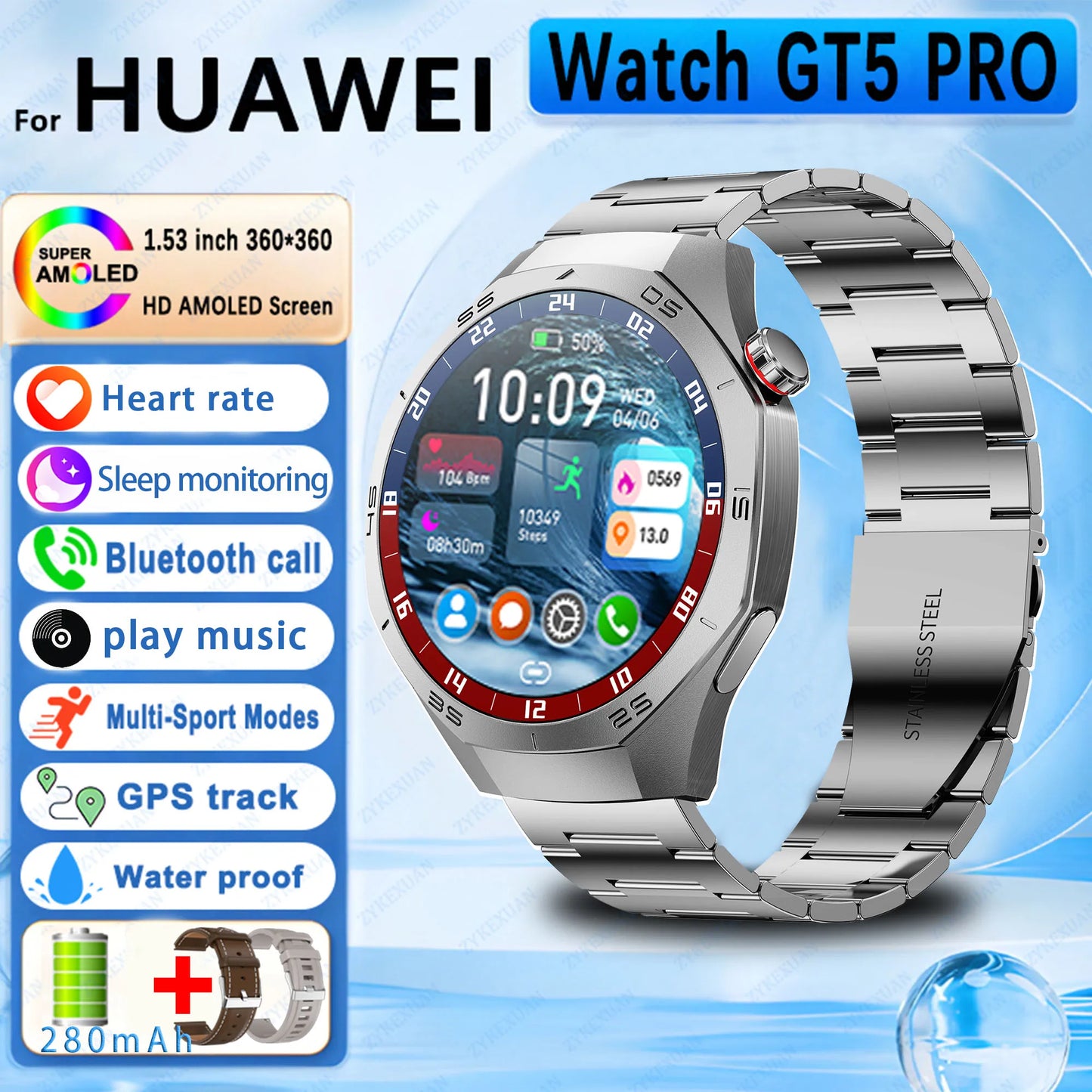 Mobile Watch Price GT5 Pro Smart Watch Heart rate Bluetooth