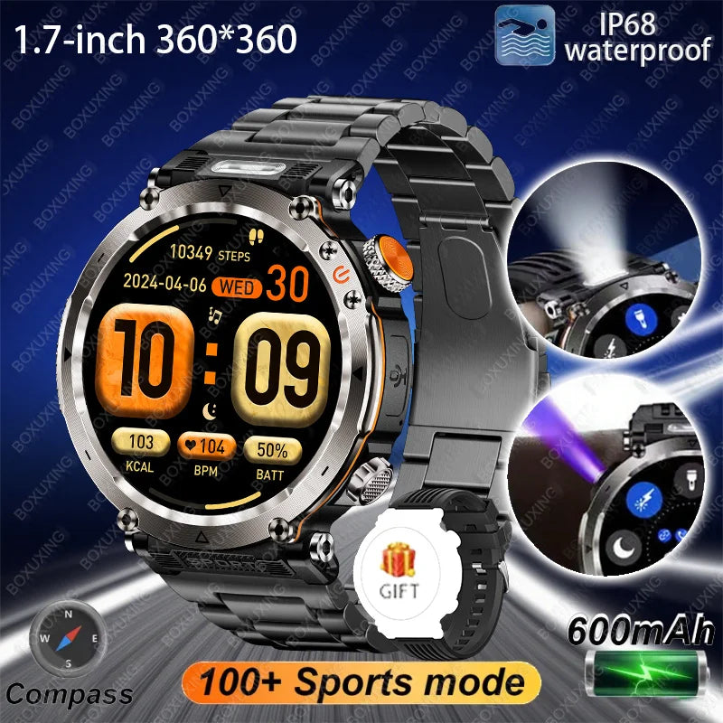 mobile watch price Mens Smart Watch 600mAh LED Flashlight