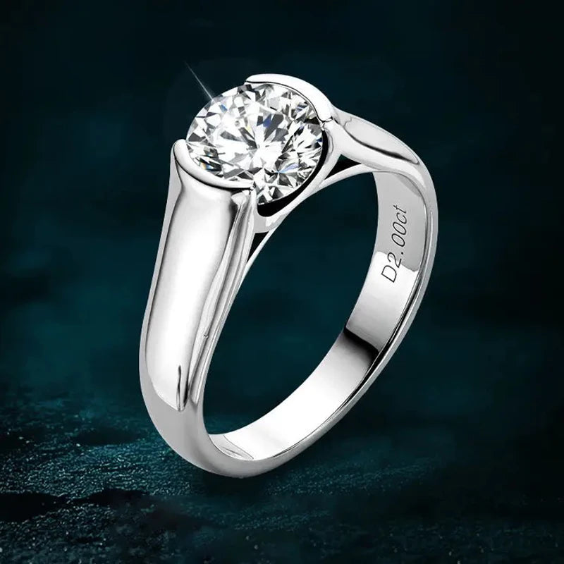 Check Out Our Mobile Watch Price, 925 Silver Solitaire Promise Moissanite Ring For Women