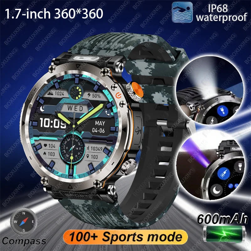 mobile watch price Mens Smart Watch 600mAh LED Flashlight