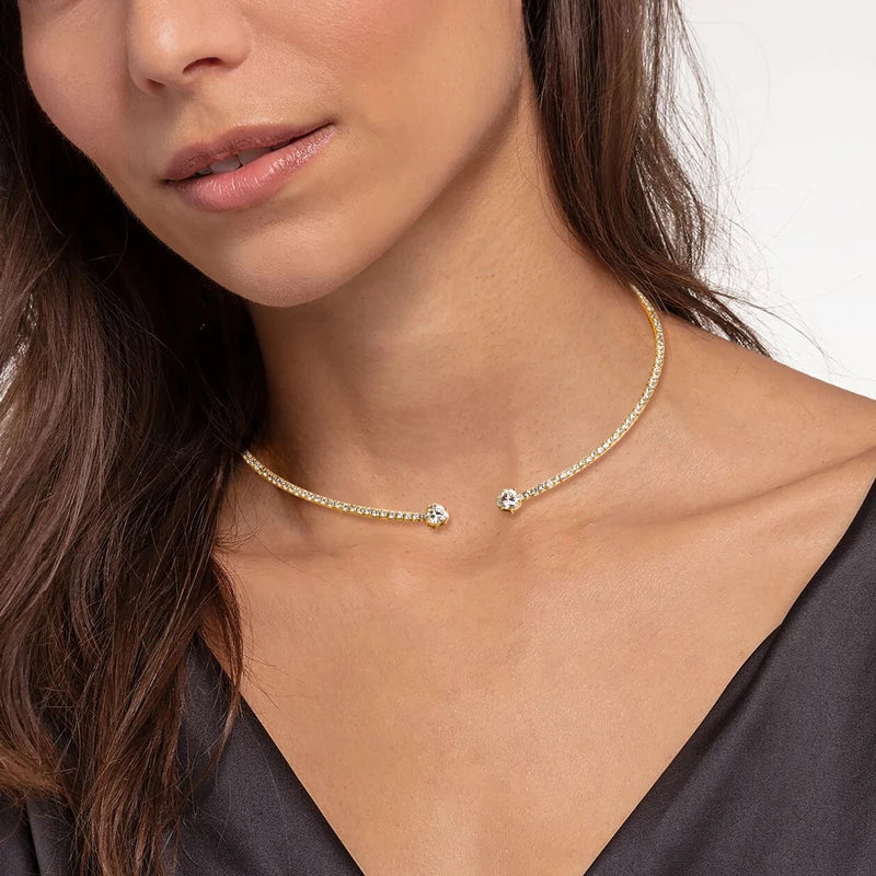 Check Out Our Mobile Watch Price, Women Heart Cut Moissanite Collar Necklace Sterling Silver